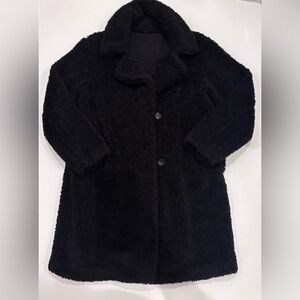 Uniqlo Black Fluffy & Soft Fleece Coat Size M